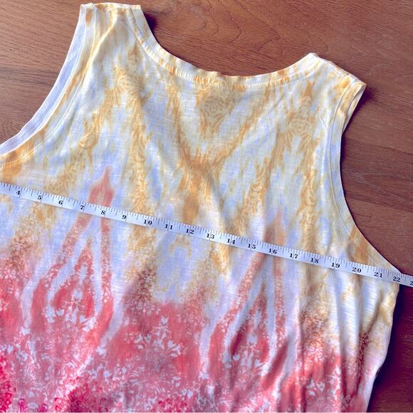 Time & Tru Plus Size Women's Sleeveless Tie-Dye Embellished Top 2XL - Picture 6 of 9